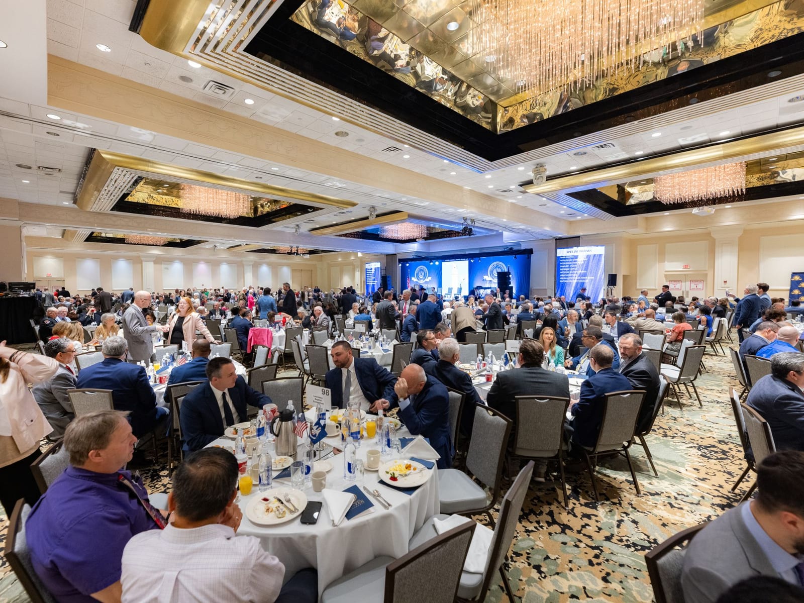 A hundred tables filling the ballroom at the Louisiana Governor's Prayer Breakfast